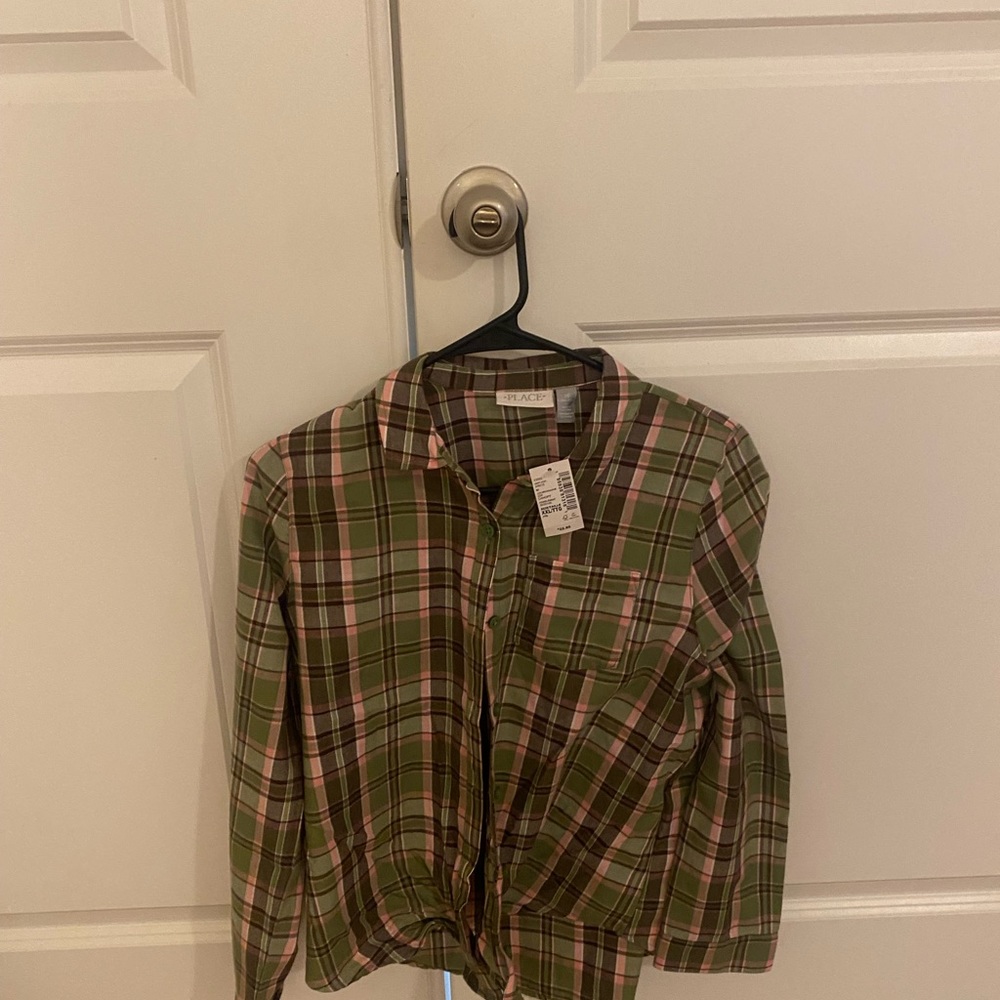 Children’s Place plaid shirt for girls -NWT